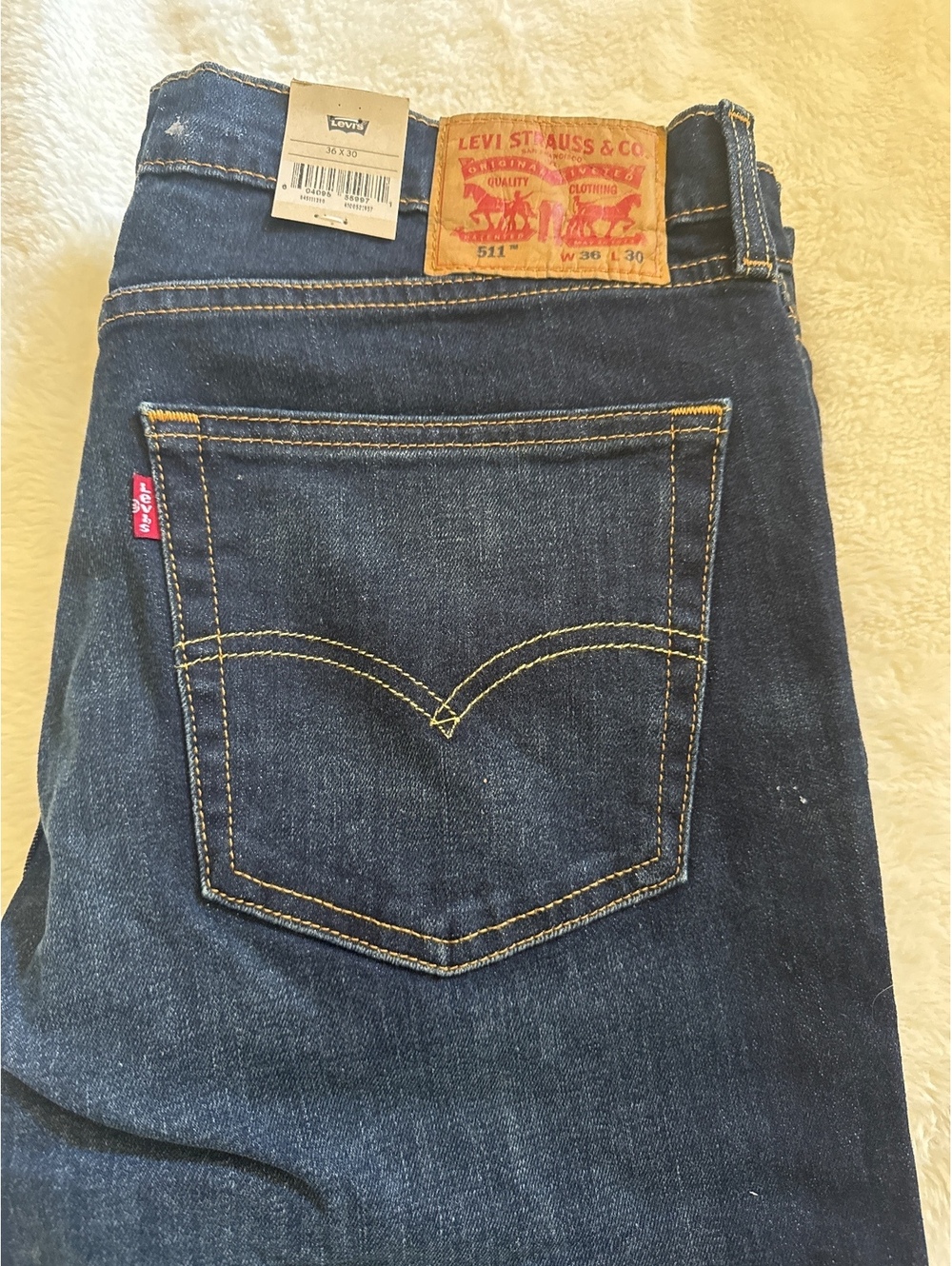 Levi's 511 Slim Fit Men's Jeans, Size 36x30, Dark Blue Denim